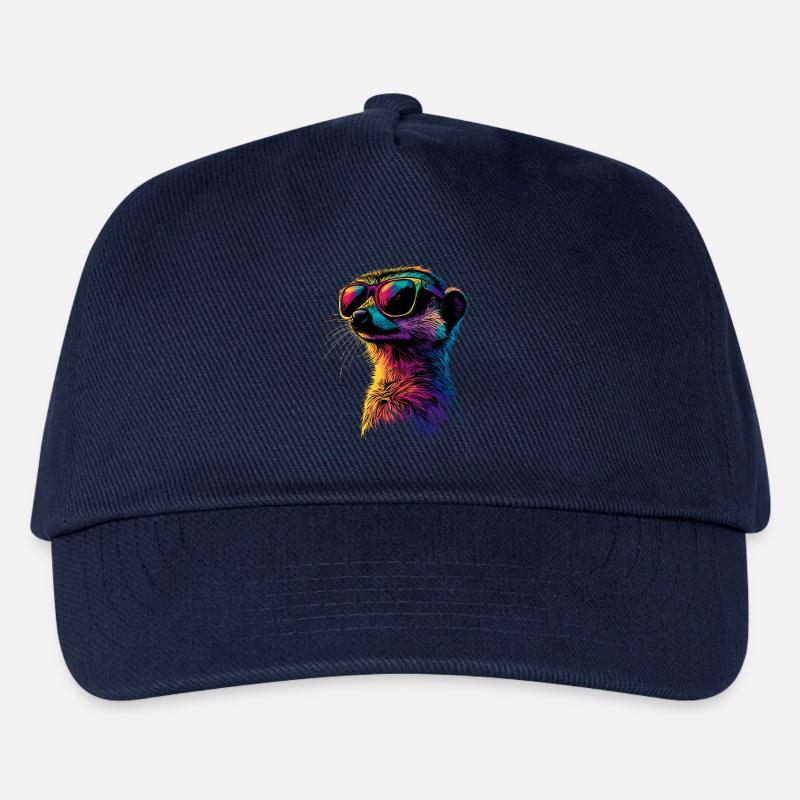 Erdmännchen Sonnenbrille Bunt Süßes Erdmännchen - Kinder Basecap - Navy