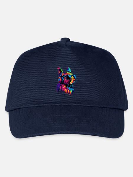 Eichhörnchen Kopfhörer Bunt Popart DJ Eichhörnchen - Kinder Basecap - Navy