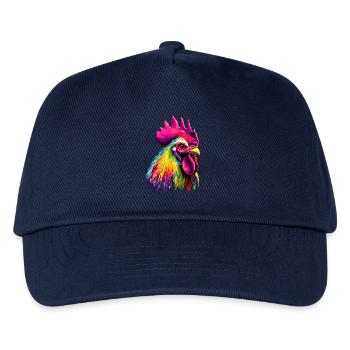 Hahn Chicken Daddy Hühnerstall Dad Landwirt Hühner - Kinder Basecap - Navy - Vorne