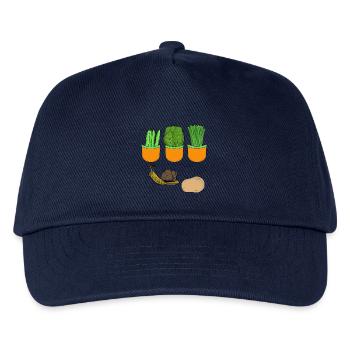 Garten Gemüse Bohnen Kartoffeln Spinat Lauch - Kinder Basecap - Navy - Vorne