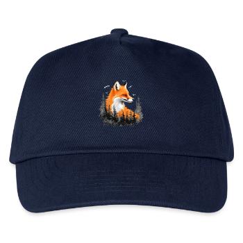 Fox Lover Woodland Flowers Art Foxes Cute Fox - Kids’ Baseball Cap - navy - Front