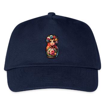 Russian Girl Matroschka Moskau mit Sonnenbrille - Kinder Basecap - Navy - Vorne