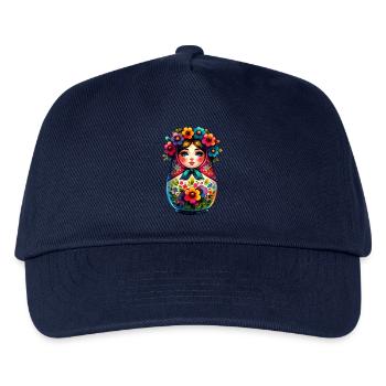 Russian Girl Matroschka Moskau mit Sonnenbrille - Kinder Basecap - Navy - Vorne