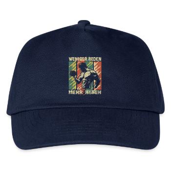 Bodybuilding mehr Heben Fitnesscenter train hard - Kinder Basecap - Navy - Vorne