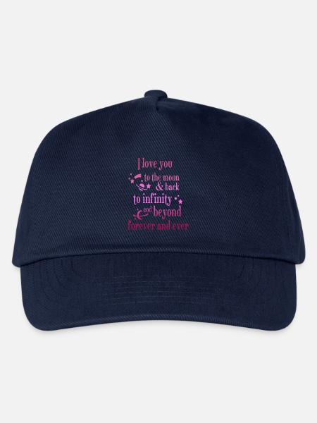 love you to the moon and back amore Blumen Frauen - Kinder Basecap - Navy