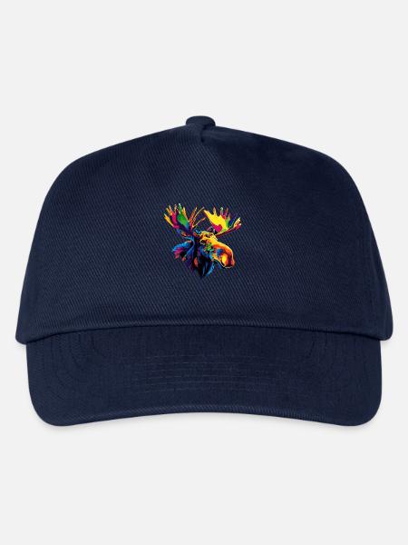 Elch Moose Elchbulle Geweih Hirsch Wilde Elche - Kinder Basecap - Navy