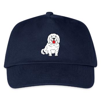 Dear dog sticks out his tongue happily - Kids’ Baseball Cap - navy - Front