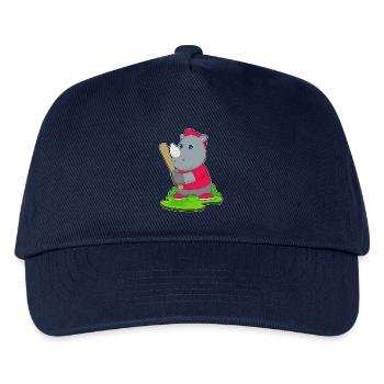 Nashorn Baseball Baseballschläger - Kinder Basecap - Navy - Vorne
