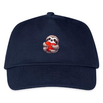 Faultier verliebt Valentinstag Herz Liebe - Kinder Basecap - Navy - Vorne