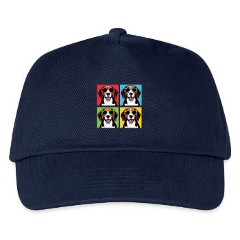 Pop Art Beagle, Bliss, Benny, Bagel, Poppy, Wiggly - Kids’ Baseball Cap - navy - Front