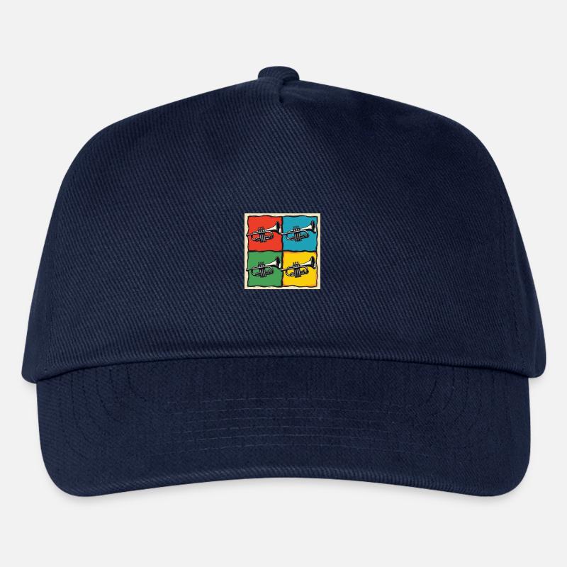 Bunte Trompete Pop-Art für Trompeter - Kinder Basecap - Navy
