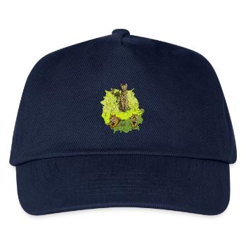 Wächter des Dschungels – Tiger & Uraltes Idol - Kinder Basecap - Navy - Vorne