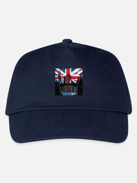 London Skyline Graffiti Union Jack - Kinder Basecap - Navy