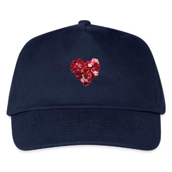 Coeur de Fleurs Rouges - Passionate Flower Pr - Casquette de baseball Enfant - marine - Devant