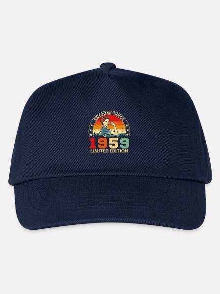 1959 Vintage Retro Frau Geburtstagsgeschenk - Kinder Basecap - Navy