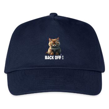 Niedliche böse rote Katze sagt Geh Weg! Back off! - Kinder Basecap - Navy - Vorne