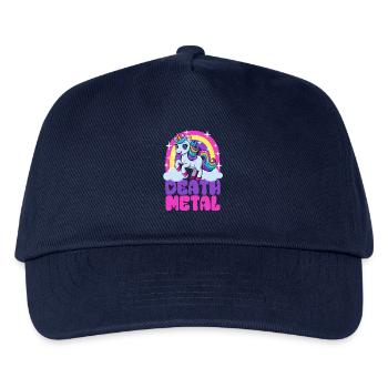 Einhorn Death Metal - Heavy Metal - Spruch - Kinder Basecap - Navy - Vorne