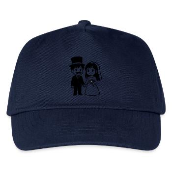 Brautpaar Ehepaar Anime - Kinder Basecap - Navy - Vorne