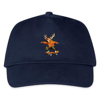 Skateboard Deer - Kids’ Baseball Cap - navy - Front