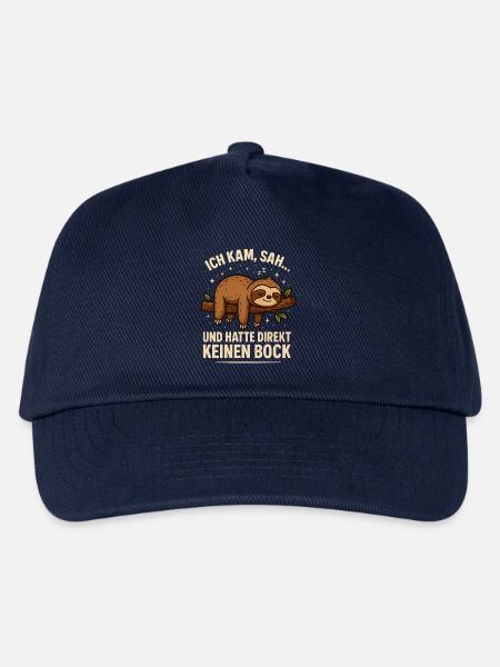 Faultier Ich kam sah und hatte direkt keinen Bock - Kinder Basecap - Navy