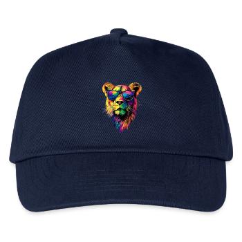 Löwin Lioness Mom Löwe Löwinnen Mama Wilde Löwen - Kinder Basecap - Navy - Vorne