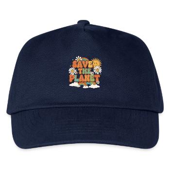Save the Planet Retro Style Design - Kinder Basecap - Navy - Vorne