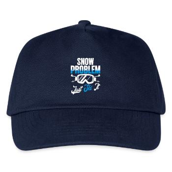 Ski Skifahrer Wintersport Snow problem - Kinder Basecap - Navy - Vorne