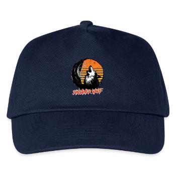 Wolf Spirit EINSAMER WOLF Retro Lustiges - Kinder Basecap - Navy - Vorne