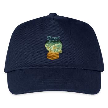 Travel Through Pages World Map Books - Kids’ Baseball Cap - navy - Front
