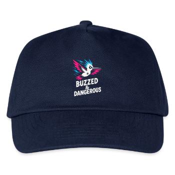 Funny Hummingbird Mem Winziger Vogel Big Energy - Kinder Basecap - Navy - Vorne