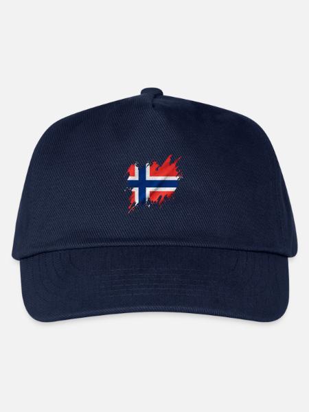 Norwegische Flagge, zerrissen Stil - Kinder Basecap - Navy