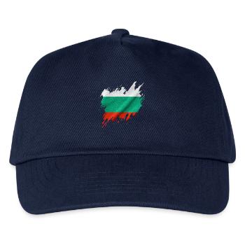 Bulgarische Flagge im zerrissenen Stil - Kinder Basecap - Navy - Vorne