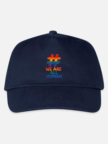#WeAreAllHuman – Regenbogen Watercolor Design - Kinder Basecap - Navy