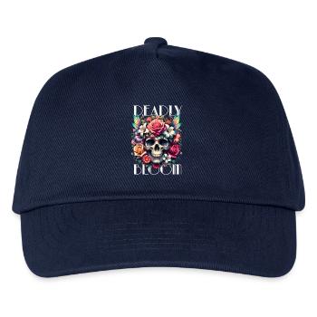 Blumen Schädel Schönheit Blühen - Kinder Basecap - Navy - Vorne