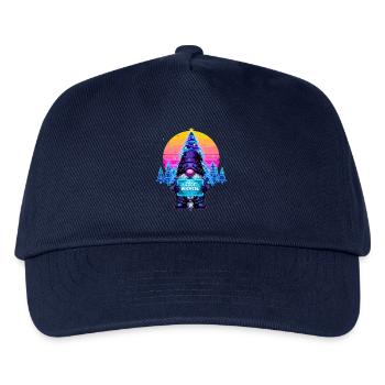 Cyberpunk Code Gnome - Synthwave Xmas Nerd - Kids’ Baseball Cap - navy - Front