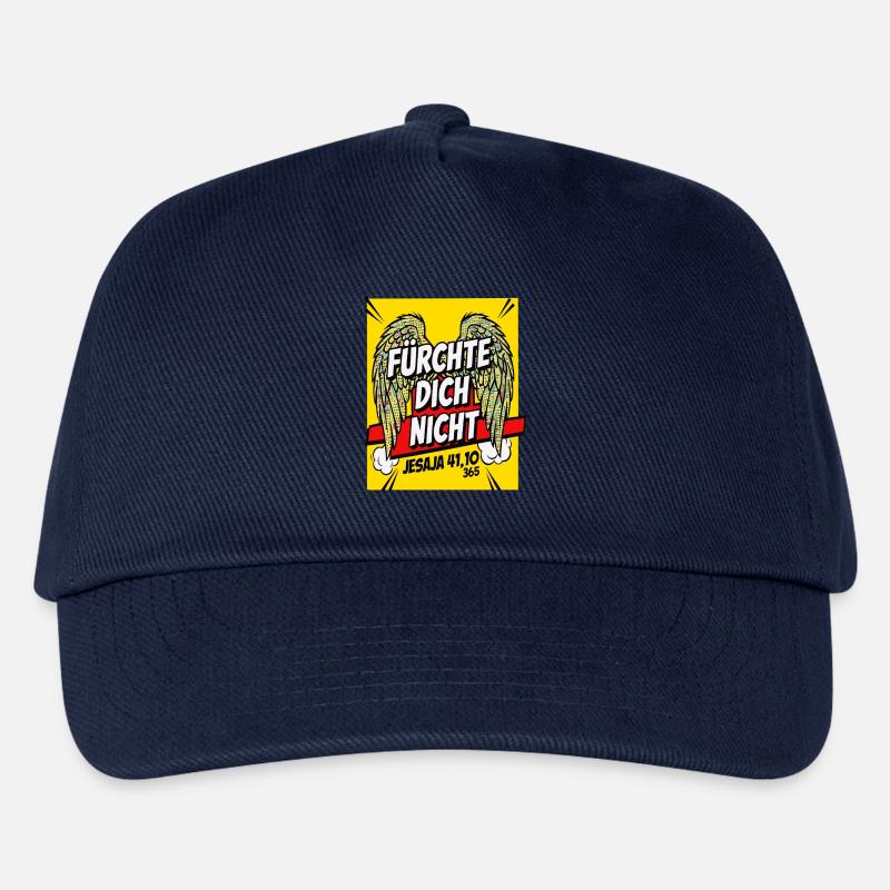 FÜRCHTE DICH NICHT Bibelvers Flügel Comic Gelb - Kinder Basecap - Navy
