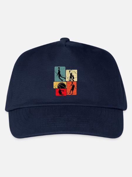 Basketball Silhouette Grid - Kinder Basecap - Navy