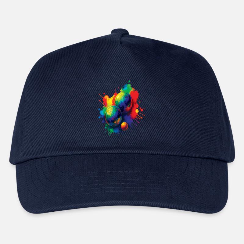 Pétanque Splash Art – Buntes Ballspiel - Kinder Basecap - Navy