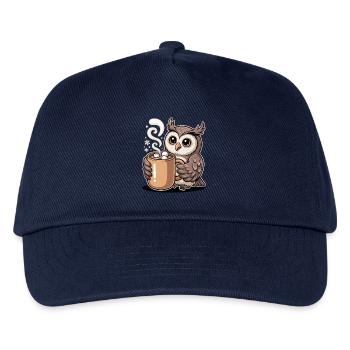 Cuddly owl with cocoa - Kids’ Baseball Cap - navy - Front