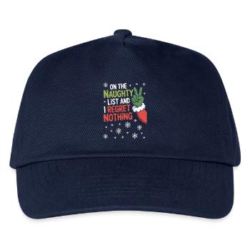 Naughty List Peace Sign Xmas Tee - Kids’ Baseball Cap - navy - Front
