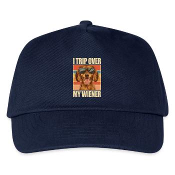Vintage Dachshund Dackel I Trip Over My Wiener - Kids’ Baseball Cap - navy - Front