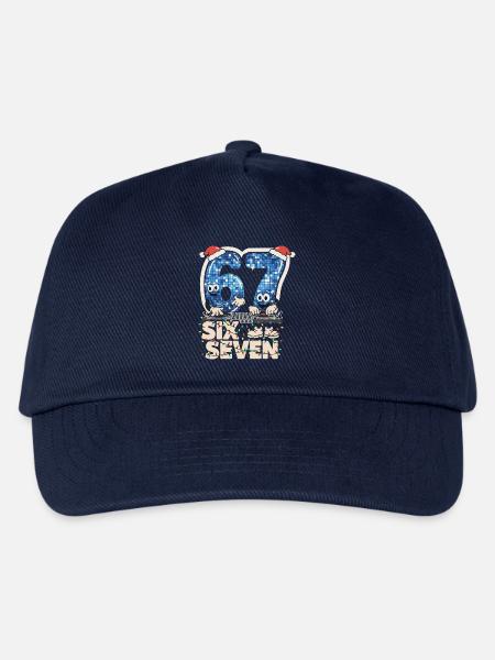 67 Six Seven 6-7 Italienisches meme Santa DJ - Kinder Basecap - Navy