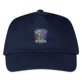 Konfetti im Herzen - Karneval im Blut - Köln - Kinder Basecap - Navy - Vorne