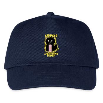 Energy Drink Sipping Lightning Daily - Kids’ Baseball Cap - navy - Front