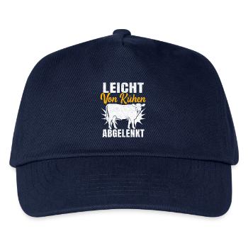 Leicht Von Kühen Abgelenkt - Kinder Basecap - Navy - Vorne