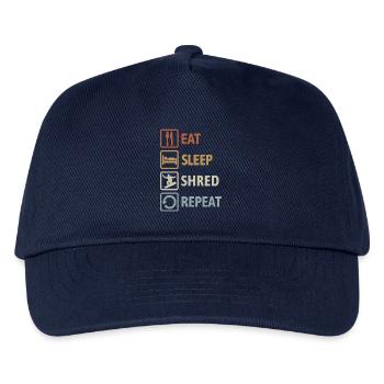 Eat Sleep Shred Repeat - Snowboarding - Kids’ Baseball Cap - navy - Front