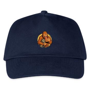 Bigfoot Eating Pizza Funny Food Monster Humor - Kids’ Baseball Cap - navy - Front