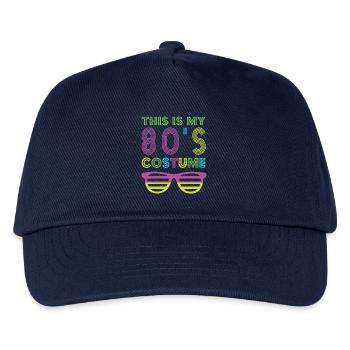 Style 80er Retro-Party-Outfit 80er - Kinder Basecap - Navy - Vorne