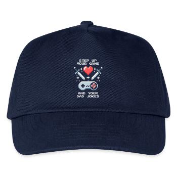 Level Up & Dad Jokes | Bonus Dad Patchwork - Kids’ Baseball Cap - navy - Front