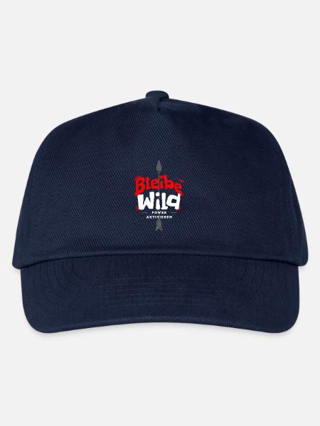 Power Aktivieren Wild Bleiben Stylisches Motiv - Kinder Basecap - Navy